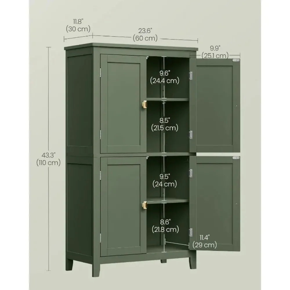 Freestanding Adjustable Shelves Bathroom Floor Storage Cabinet