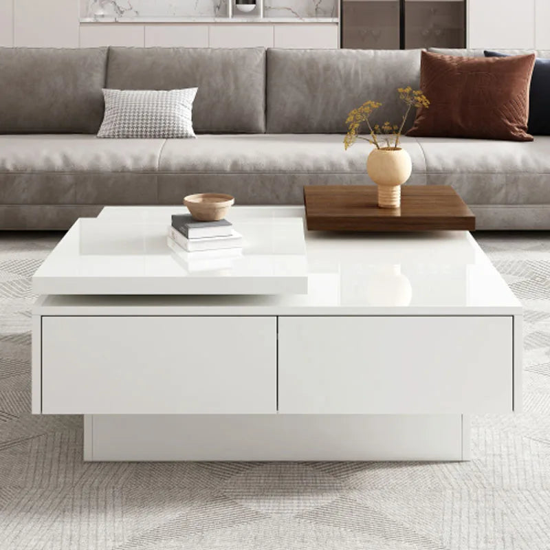 High Gloss Hidden Storage Drawers for Living Room