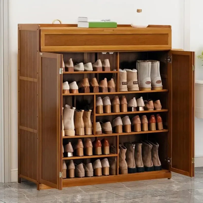 Bamboo shoe cabinet 2 doors, for living room.