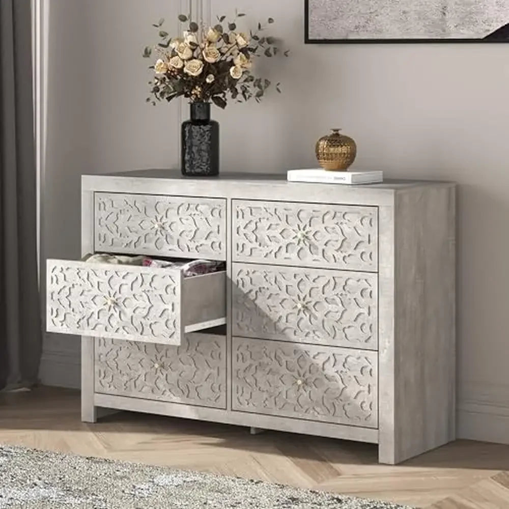 Children Wooden Interlock 6 Drawer Dresser Chest