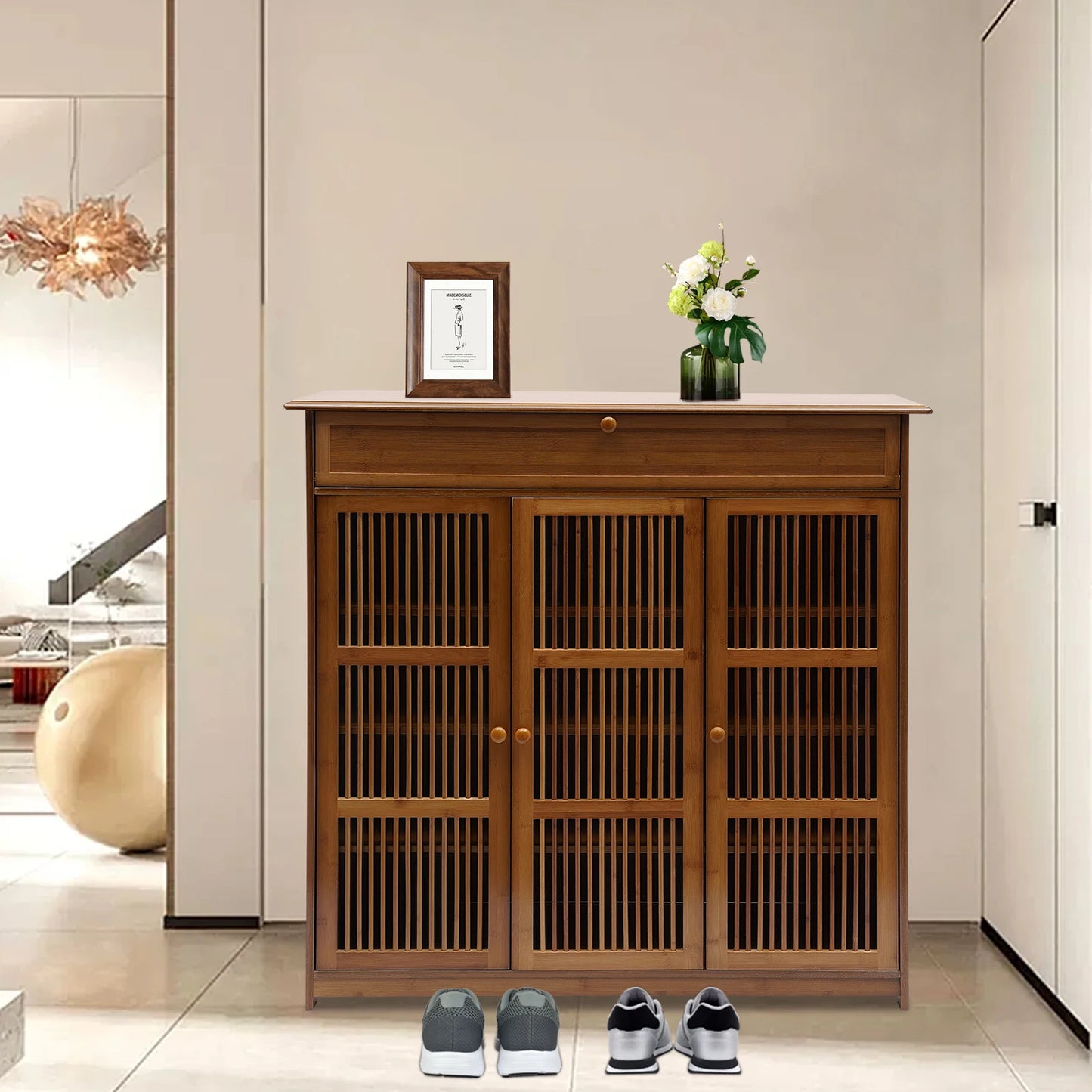 4-Tier Shoe Storage Cabinet Floor Standing