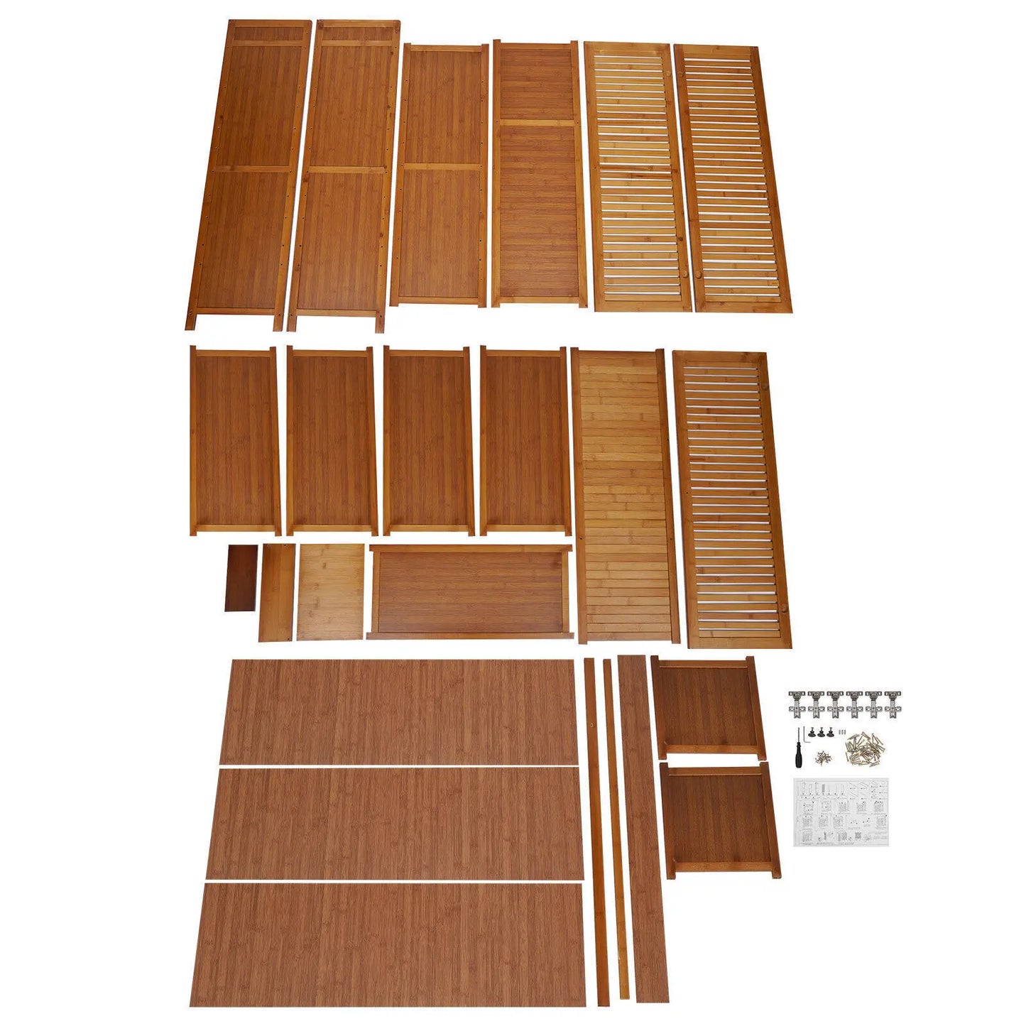 4-Tier Bamboo Shoe Rack Storage Organizer Cabinet