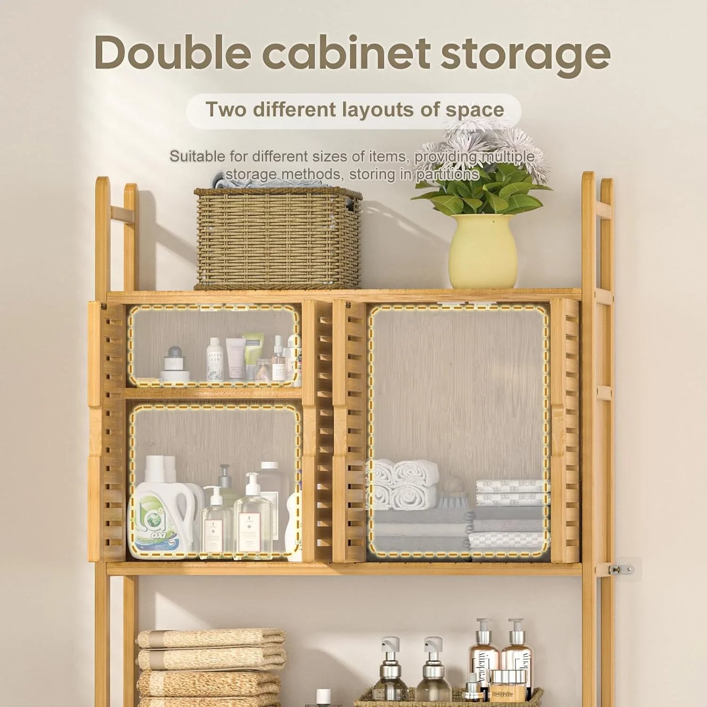 Modern style solid wood toilet storage cabinet