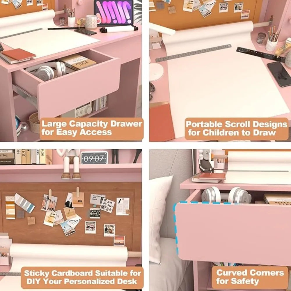 Childrens Computer Desk with Drawers and Storage