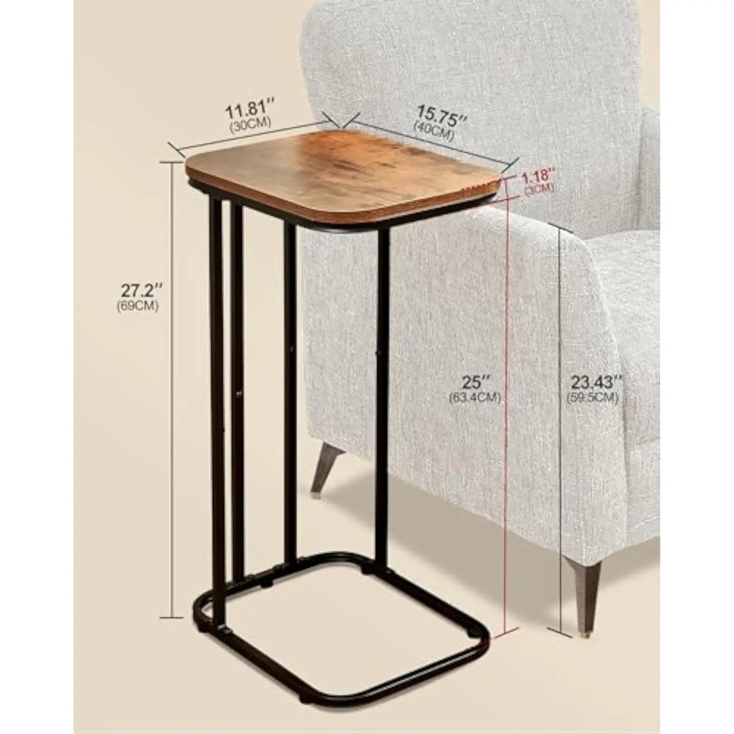 C Shaped End Table Set Living Room