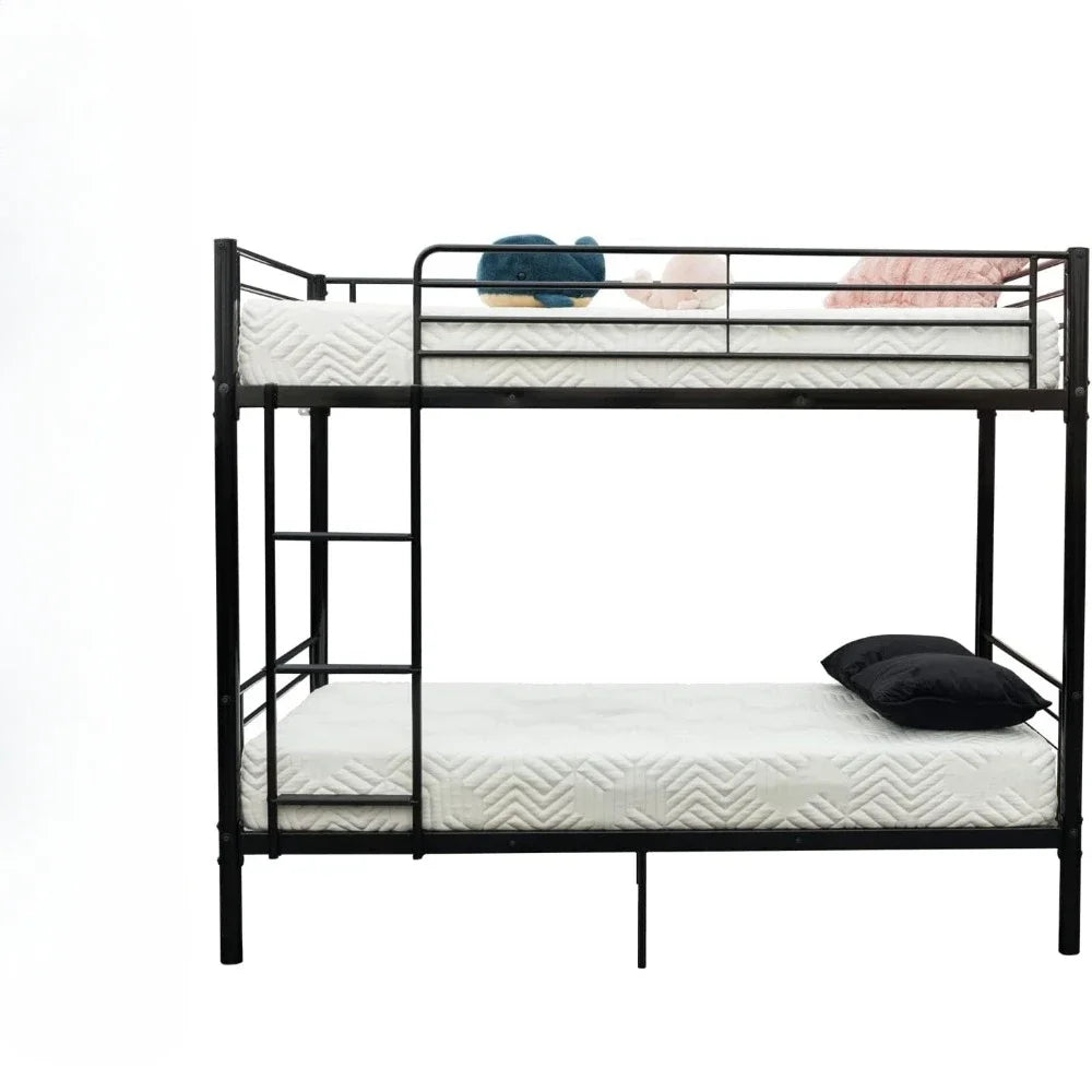 Metal Bunk Bed Twin Over Twin, High Guardrail