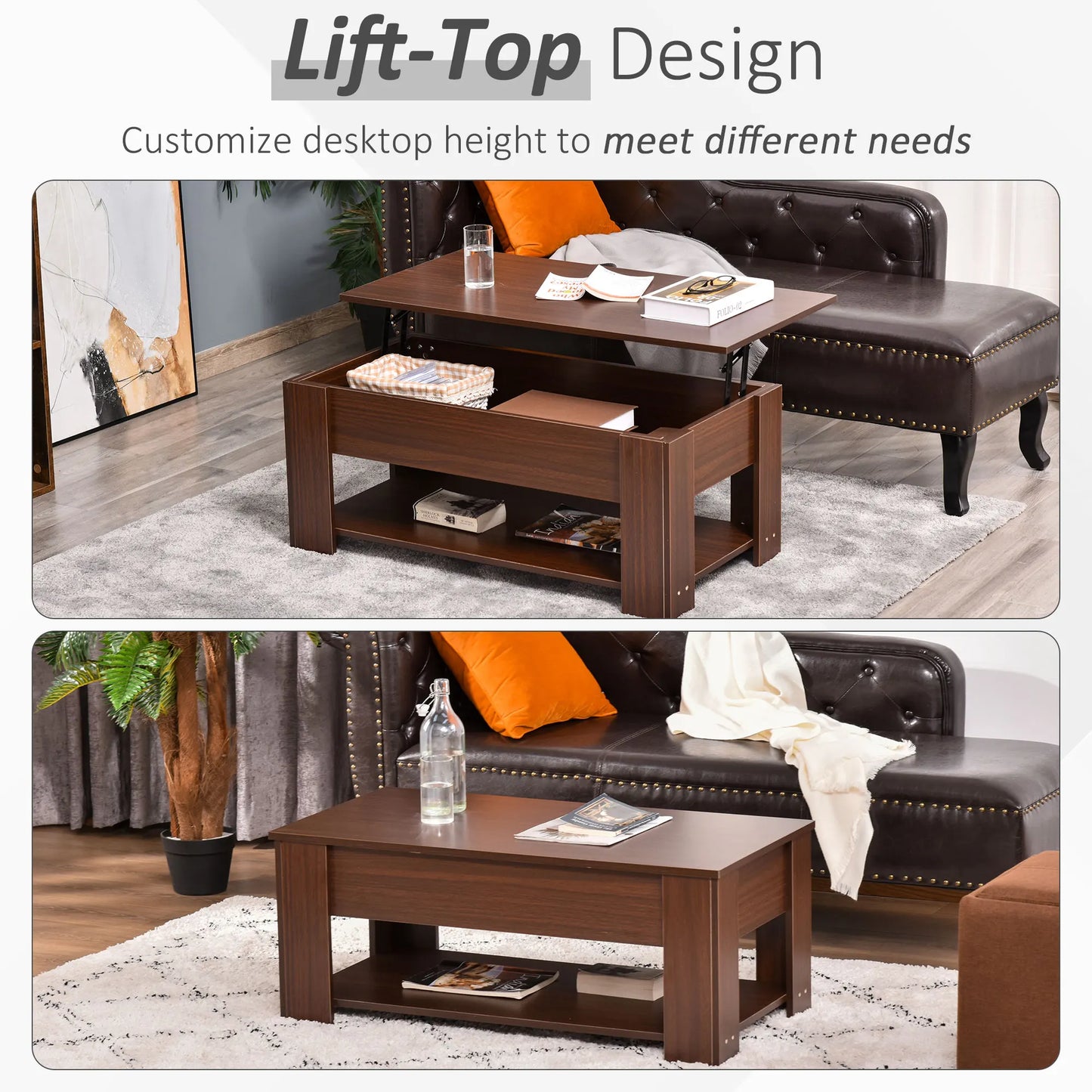 39" Lift Top Coffee Pop-Up Table