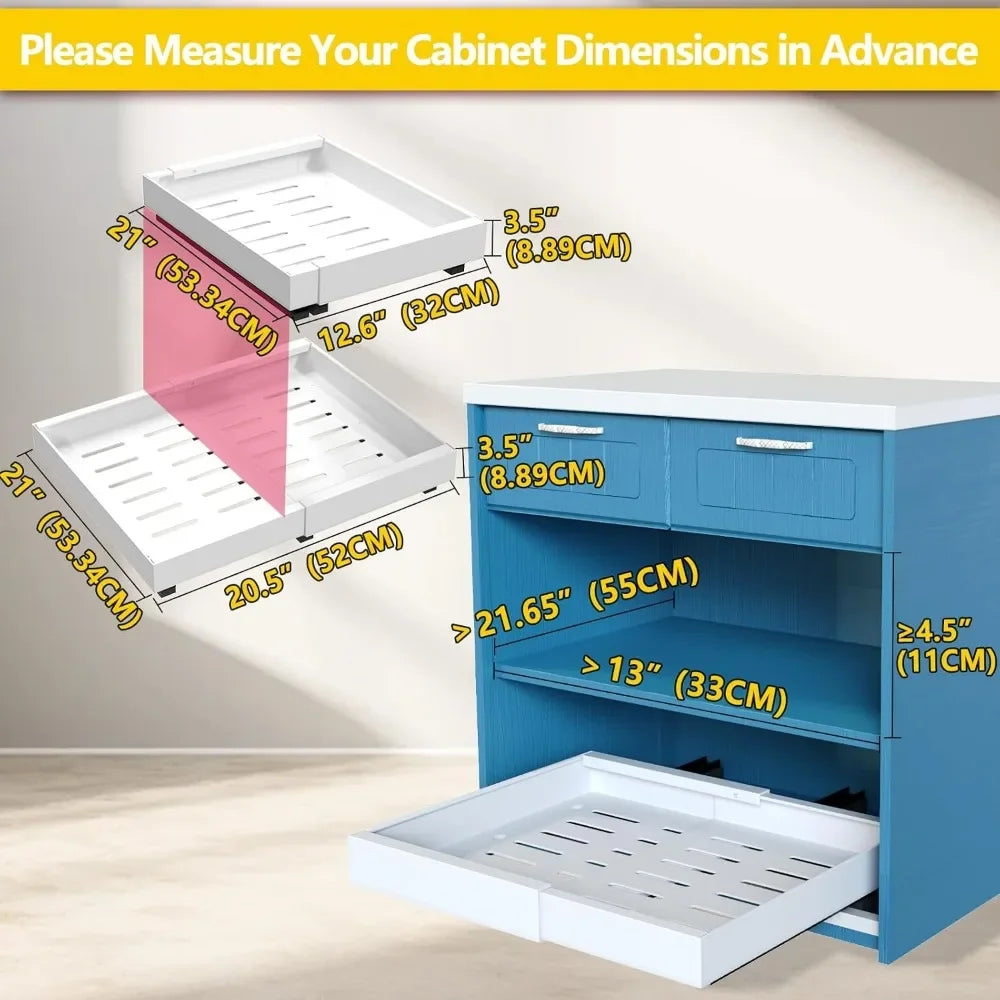 2 Pack Pull Out Cabinet Organizer Shelves