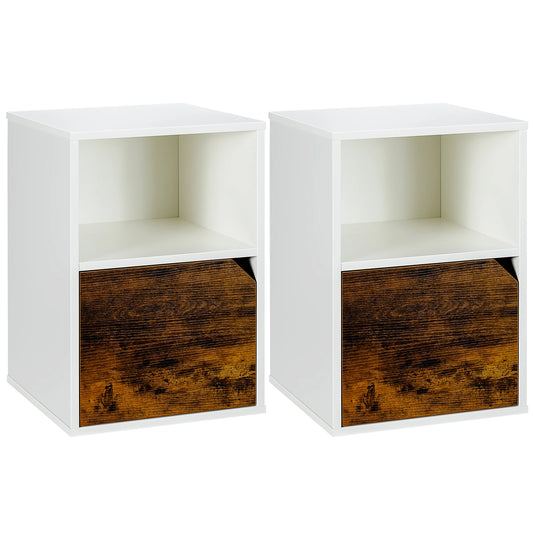 Set of 2 Nightstands Side End Table