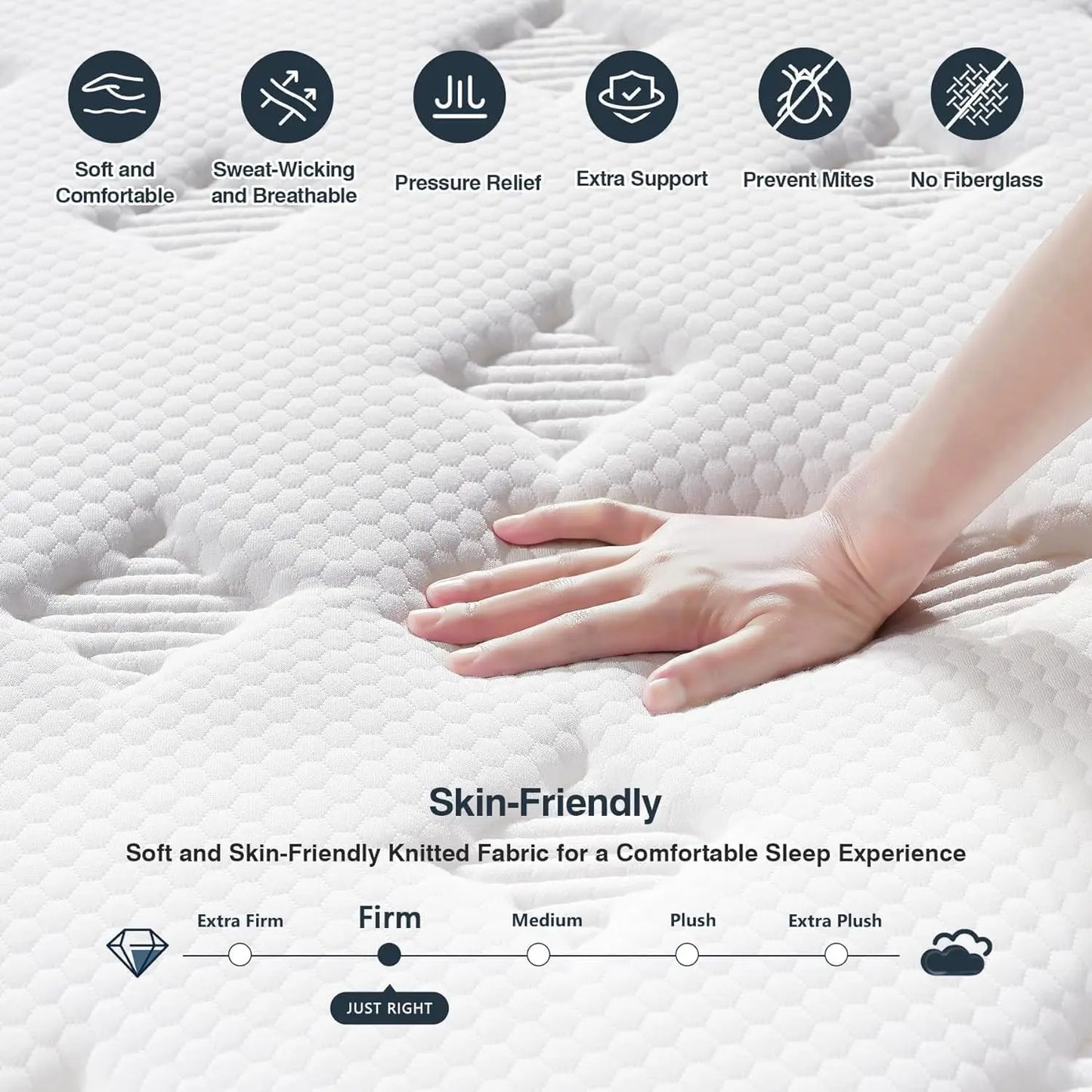 Queen Size Mattress Strengthen Firm 14 Inch Memory Foam