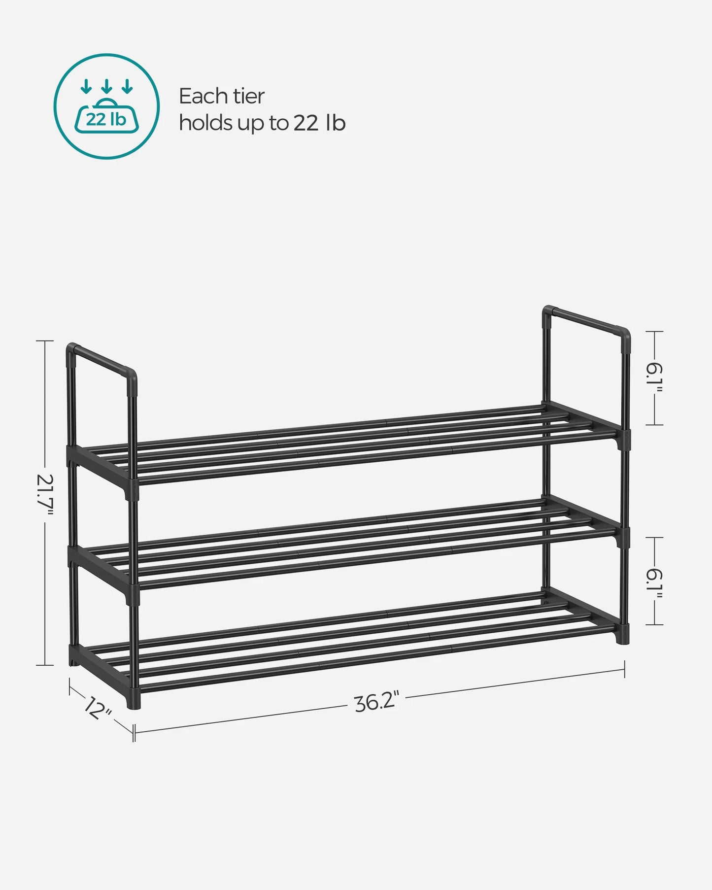 3 Tier Iron Shoe Organizer Storage Shelf