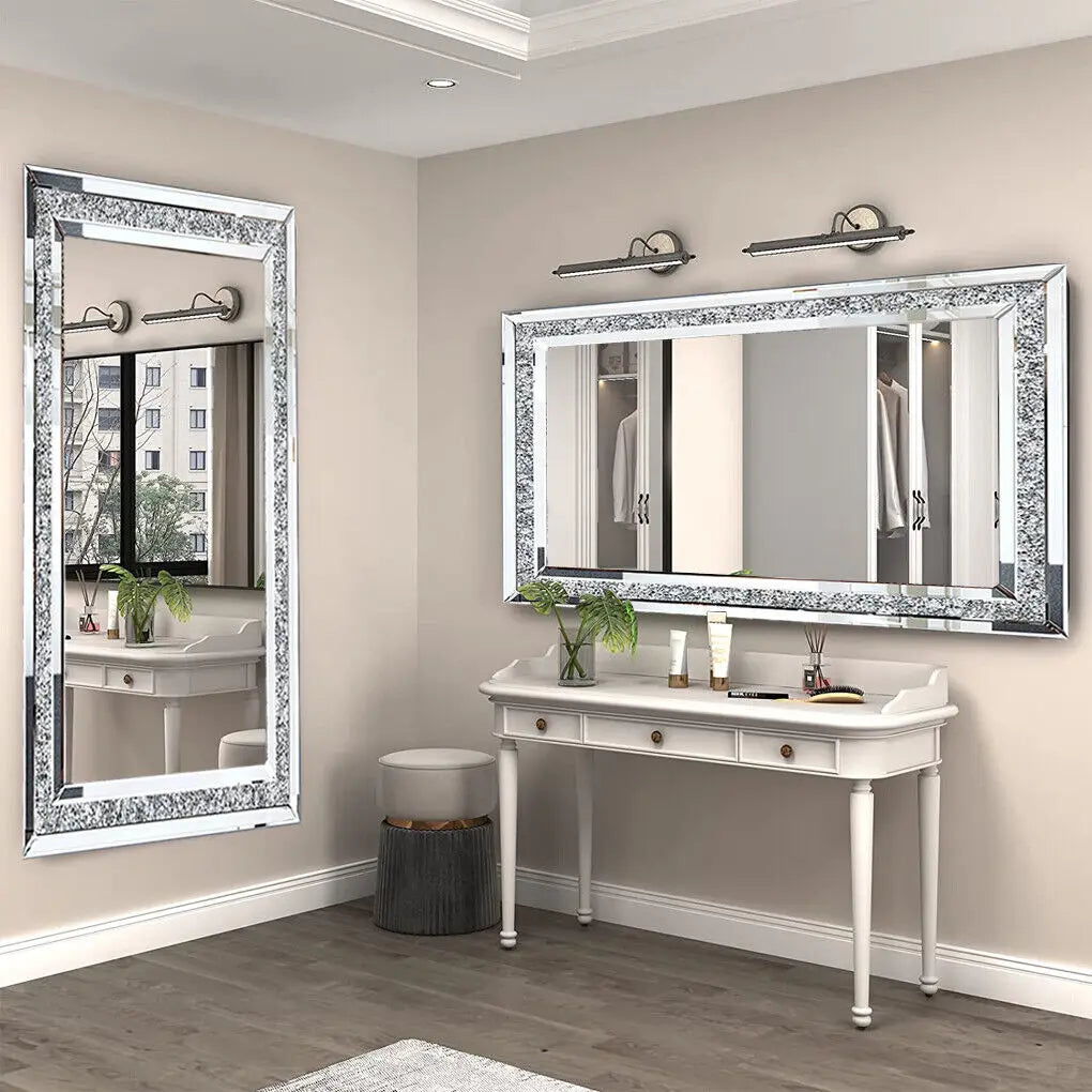 Large Diamond Frameless Vanity Wall Dressing Mirror