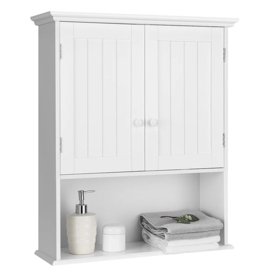 Mounted Bathroom Medicine Cabinet Storage Organizer White