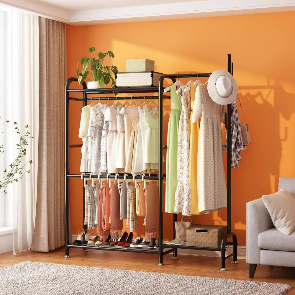 Portable Free Standing Closet Wardrobe  Garment Rack