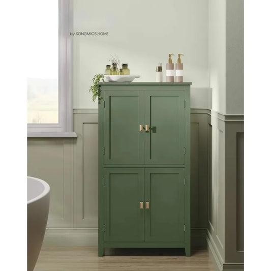 Freestanding Adjustable Shelves Bathroom Floor Storage Cabinet