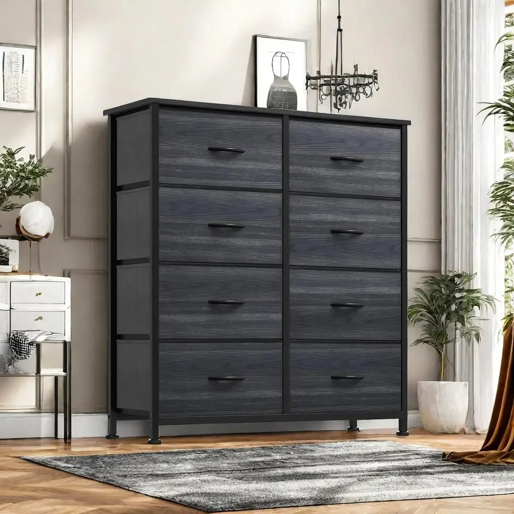 Fabric Dresser with 8 Drawers Storage Tower