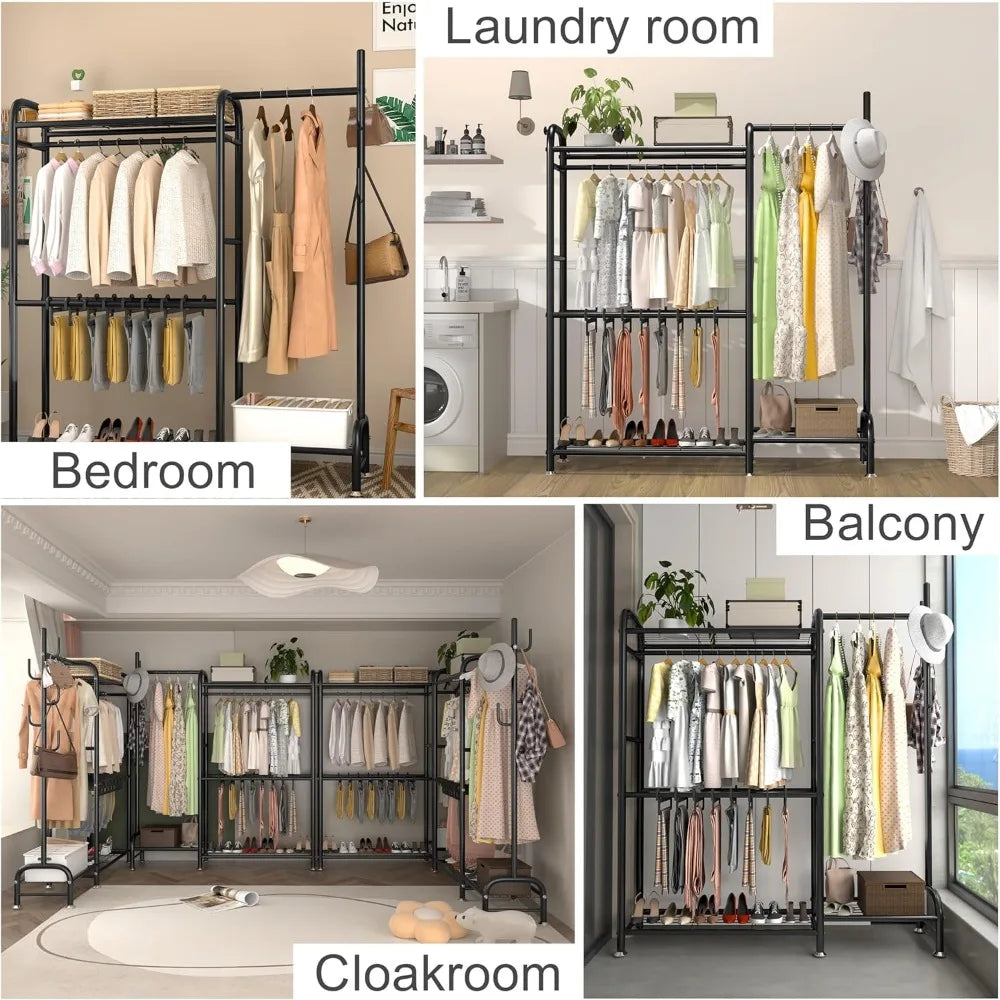 Portable Free Standing Closet Wardrobe  Garment Rack