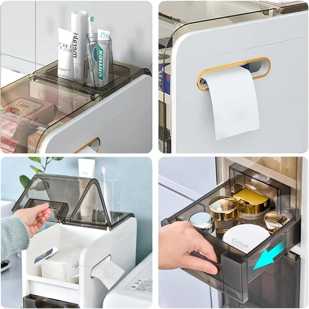 4-Tiers Free Standing Bathroom Floor Storage Cabinet