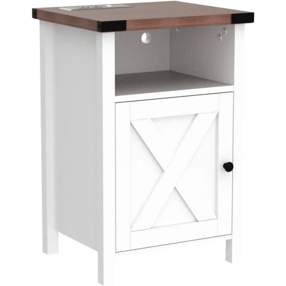 Nightstand Set of 2, LED End Tables