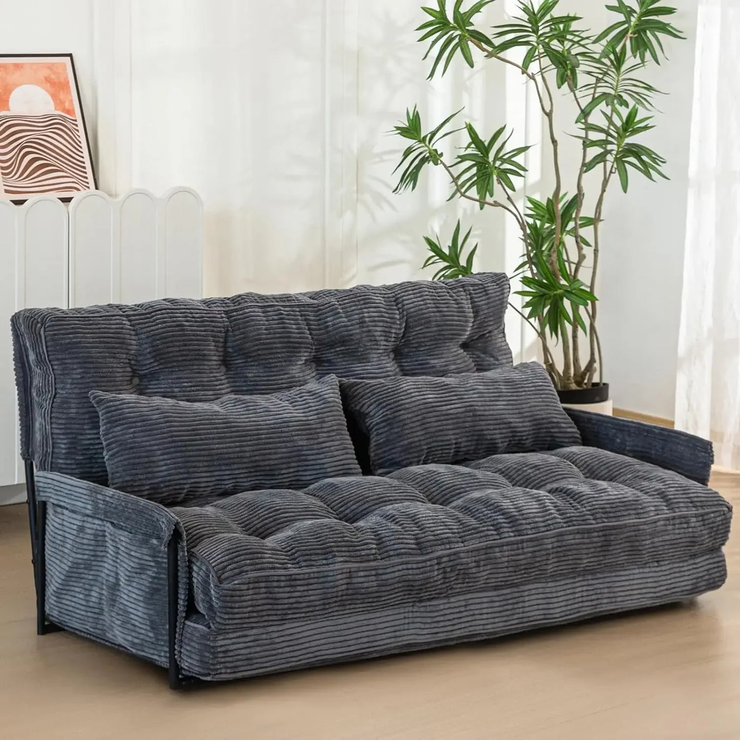 5-Position Foldable Lazy Sofa Sleeper Bed