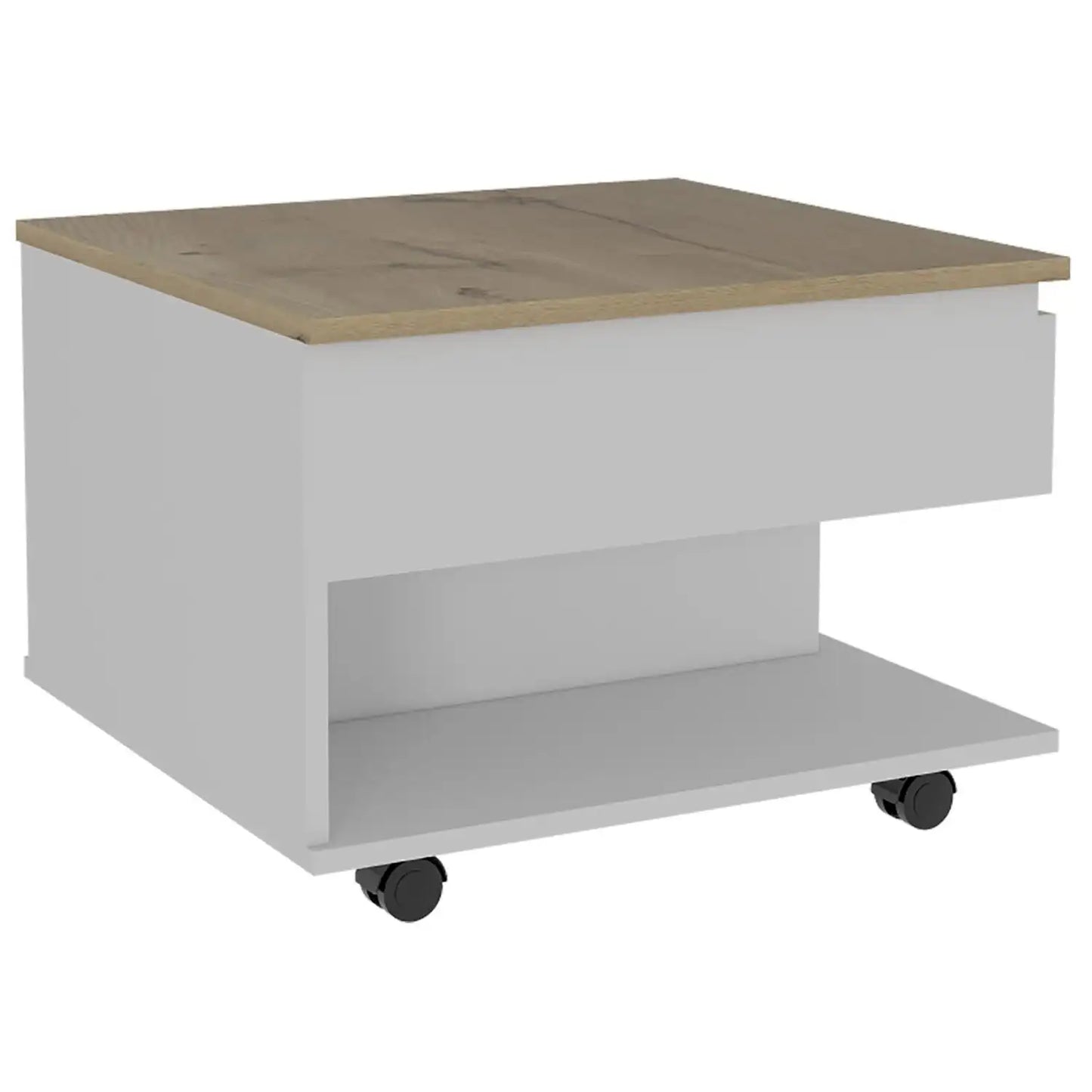 One Shelf White / Light OakLift Top Coffee Table