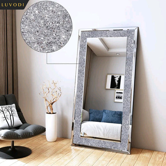 Large Diamond Frameless Vanity Wall Dressing Mirror