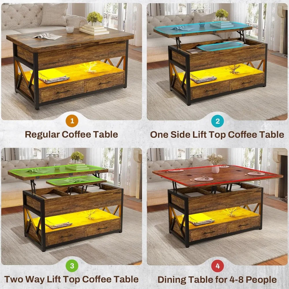 Farmhouse Lift Top Coffee Table with Storage