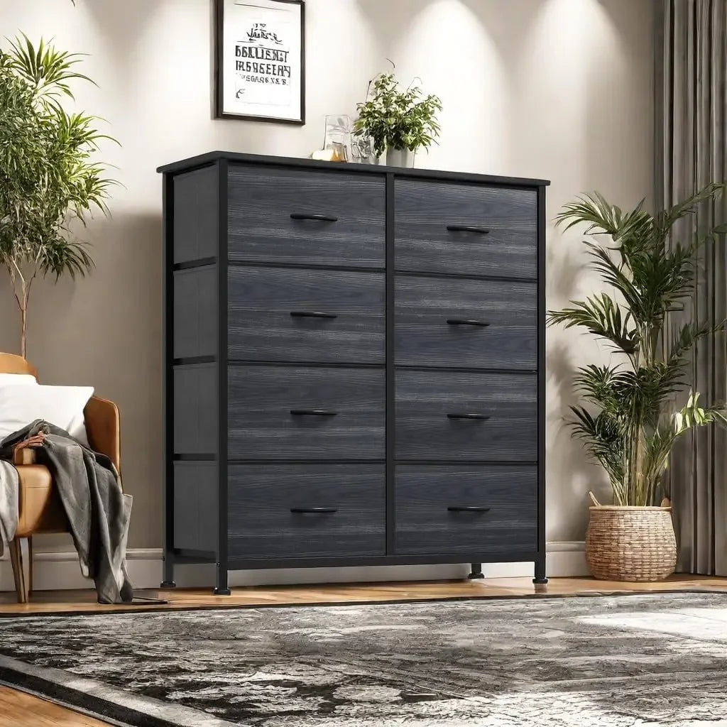 Fabric Dresser with 8 Drawers Storage Tower