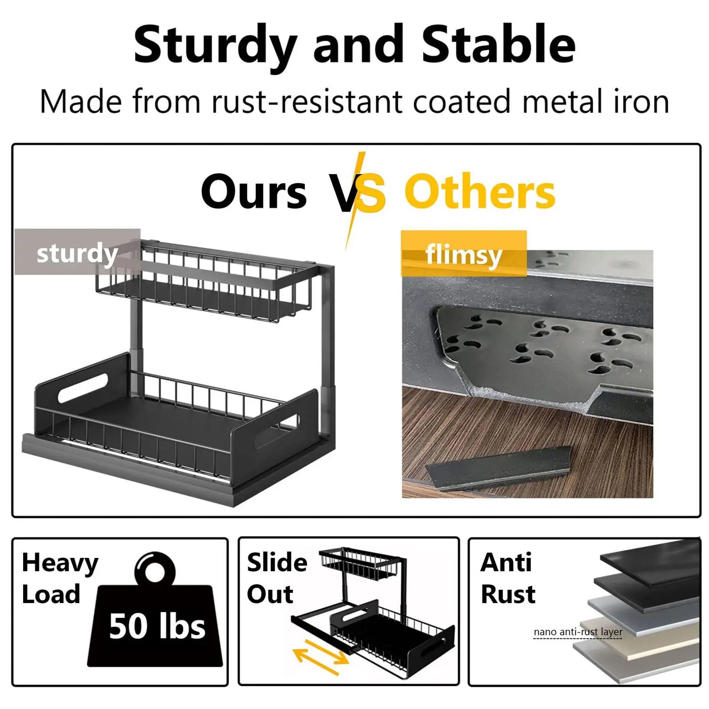 Pull Out Under Sink Organizer and Storage