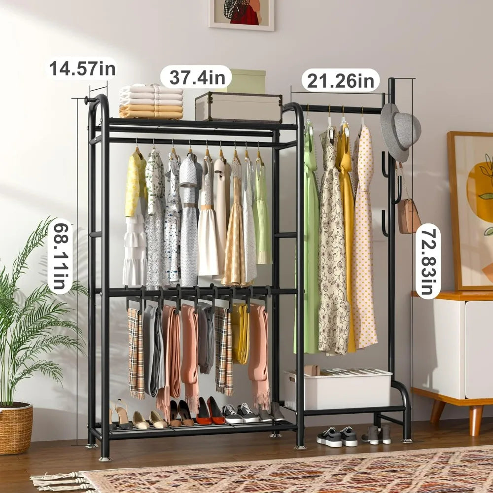 Portable Free Standing Closet Wardrobe  Garment Rack