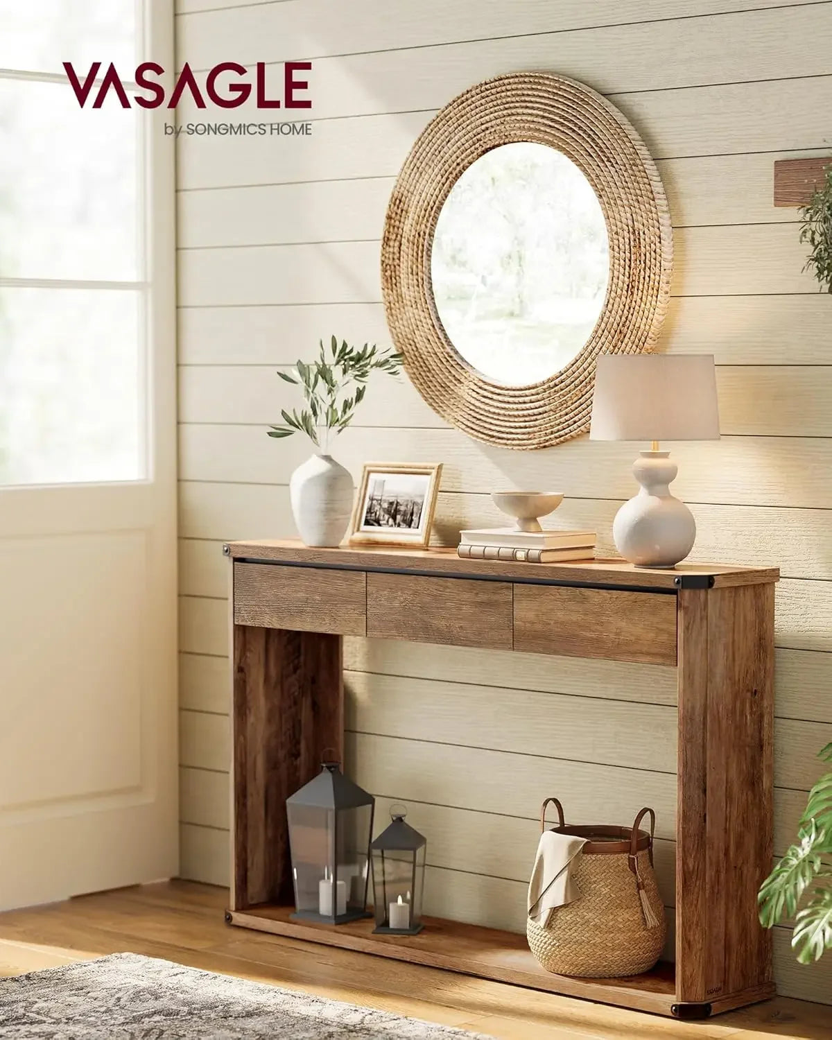 Console Table
Upgraded Pull-Out Cabinet Organizer – Easy to Use, Strong, and Adjustable!

Compatible with Frame Cabinets:
Got frame cabinets? No problem! We've upgraded the design with 3 heightening pads. Simply attach them