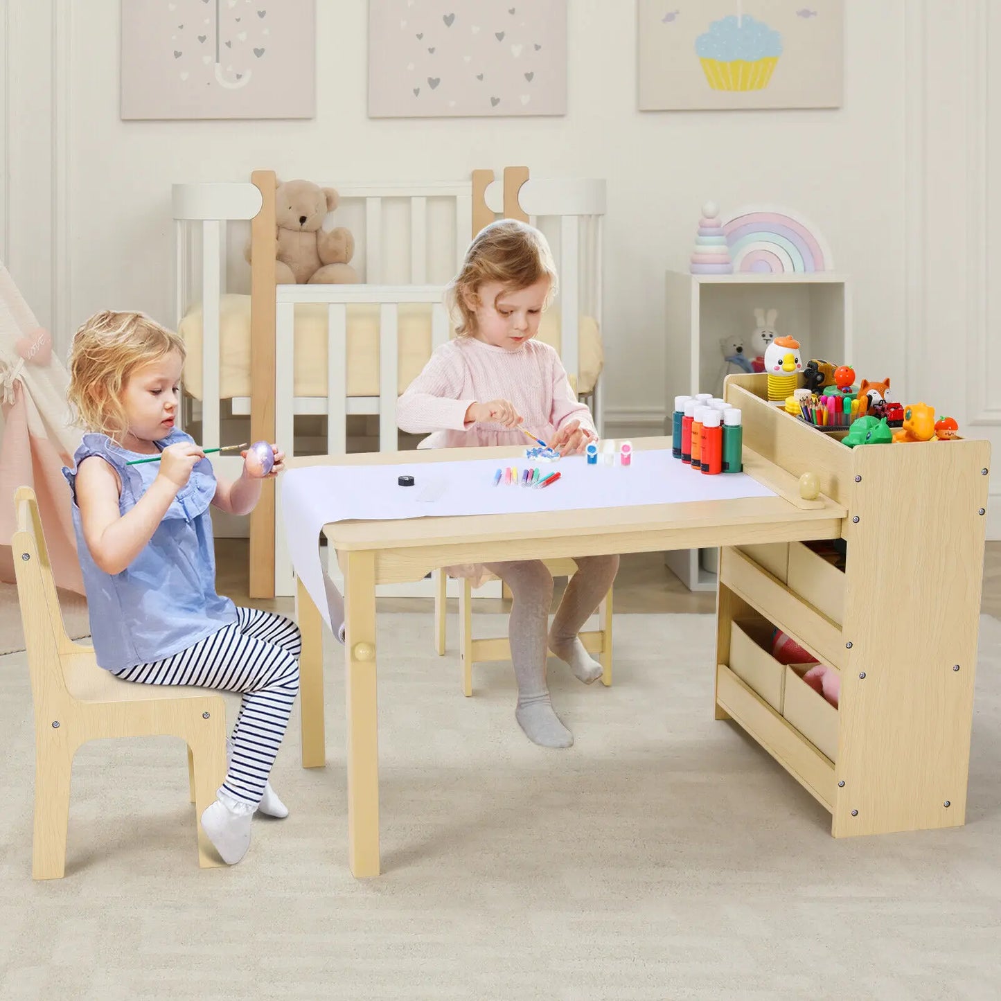 Kids Art Table for crafts and storage