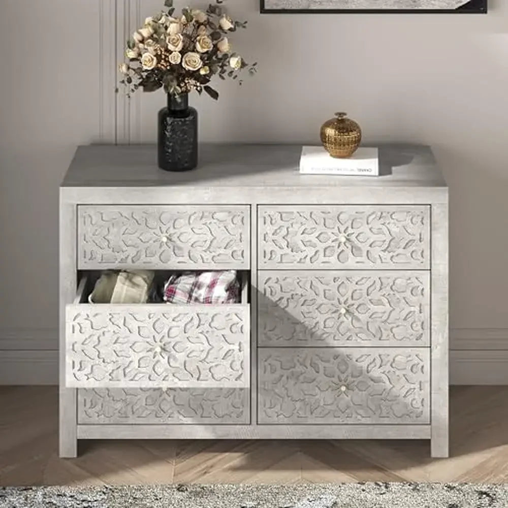 Children Wooden Interlock 6 Drawer Dresser Chest