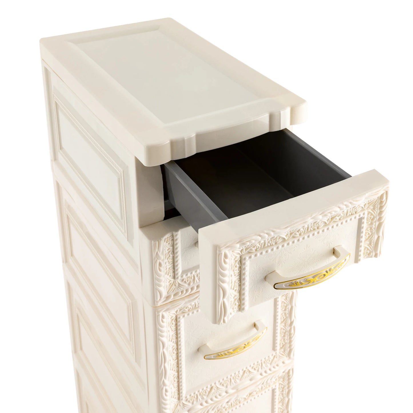 White 6-drawer Bathroom Floor Storage Cabinet Unit