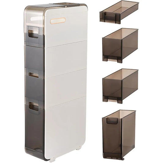 4-Tiers Free Standing Bathroom Floor Storage Cabinet