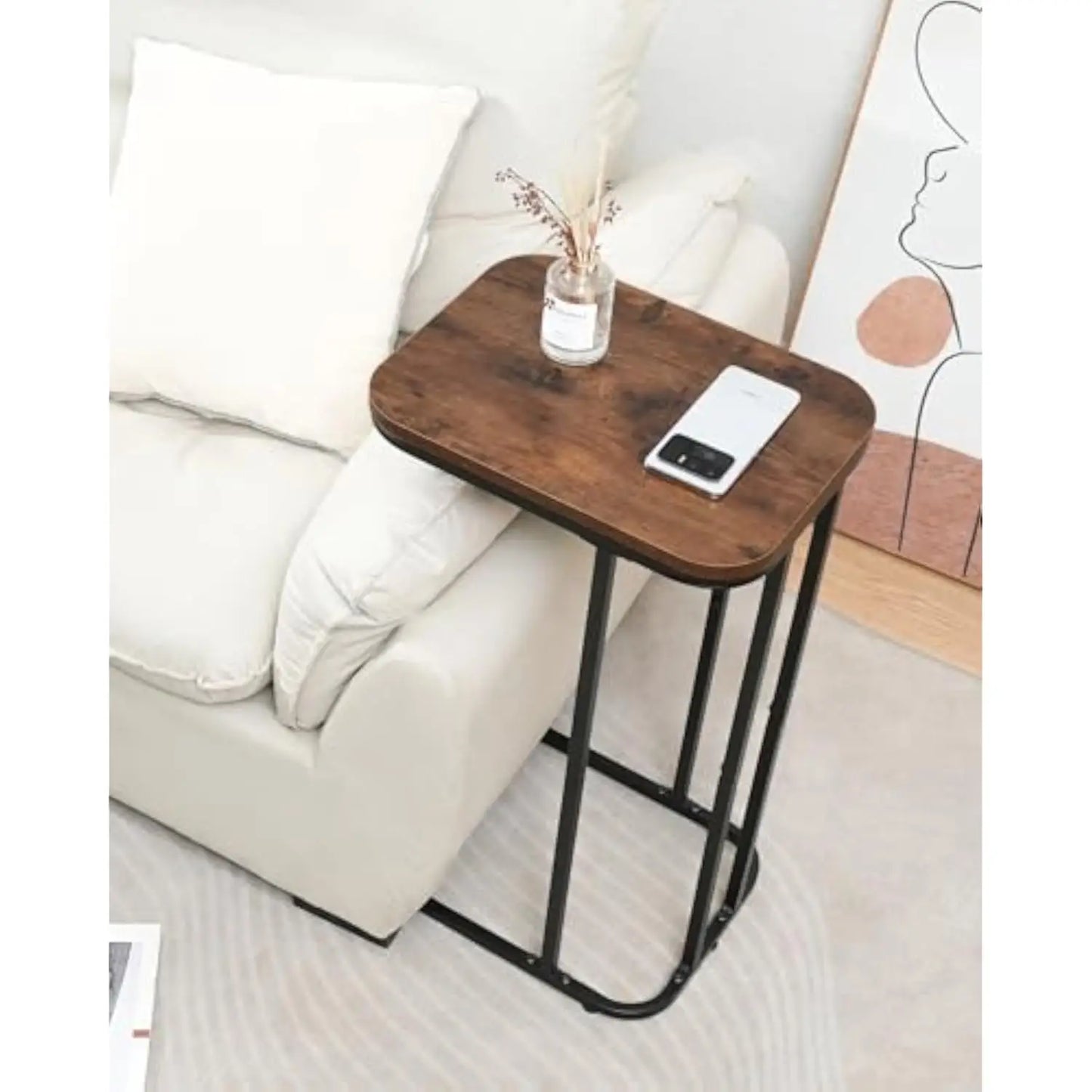 C Shaped End Table Set Living Room