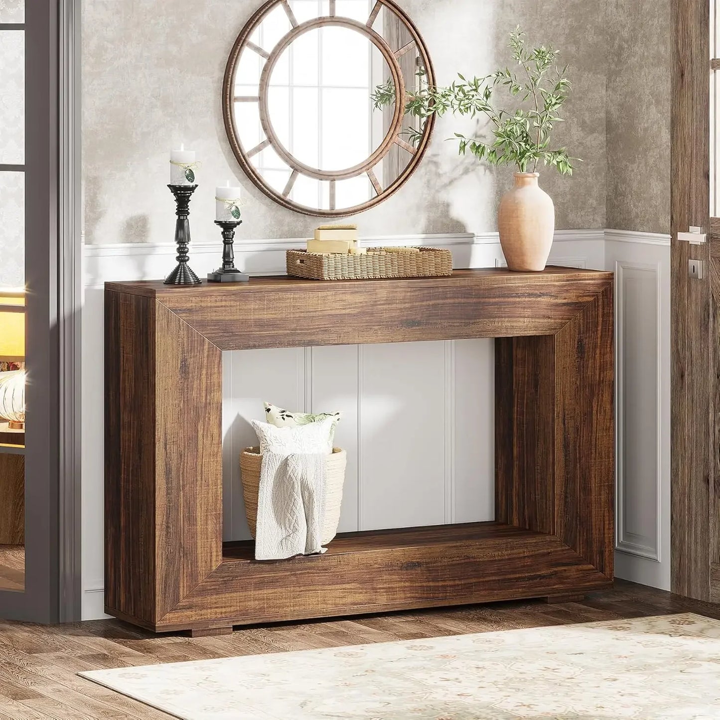 Farmhouse Hallway Accent Table for Living Room,