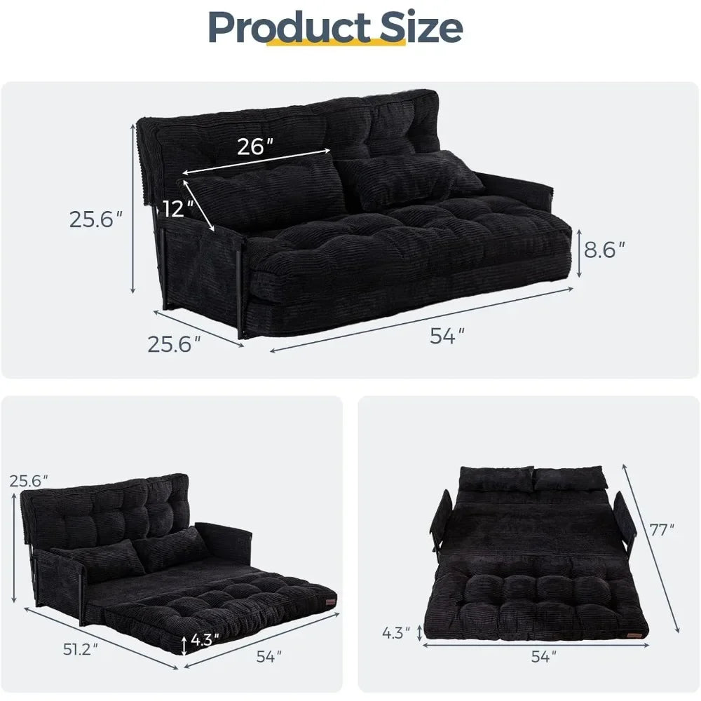 5-Position Foldable Lazy Sofa Sleeper Bed