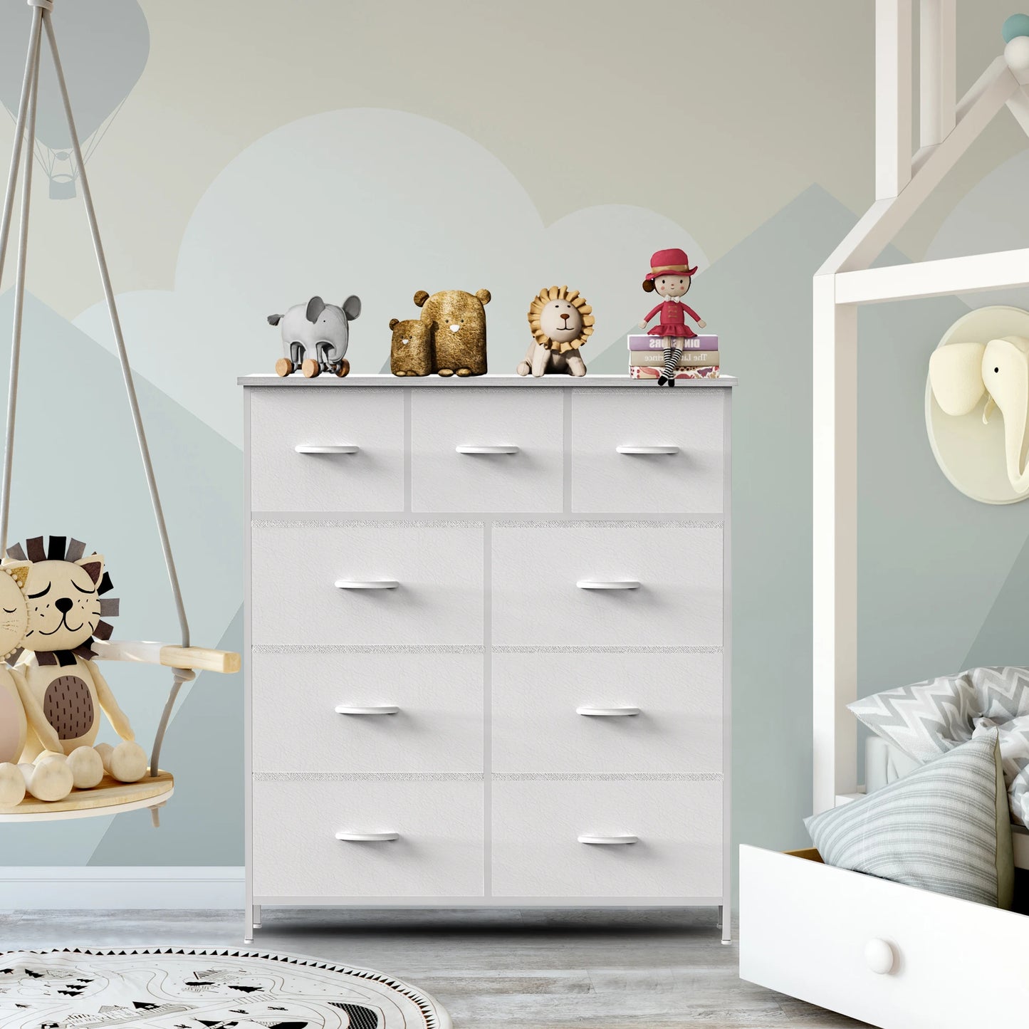Dresser For Bedroom With 9 Fabric Drawers