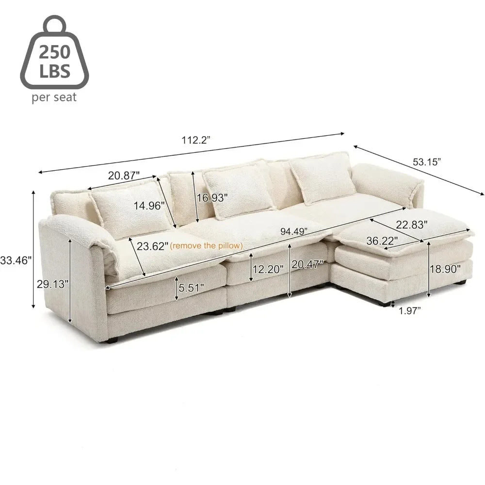 Oversized Sectional Sofa Cloud Couch for Living Room