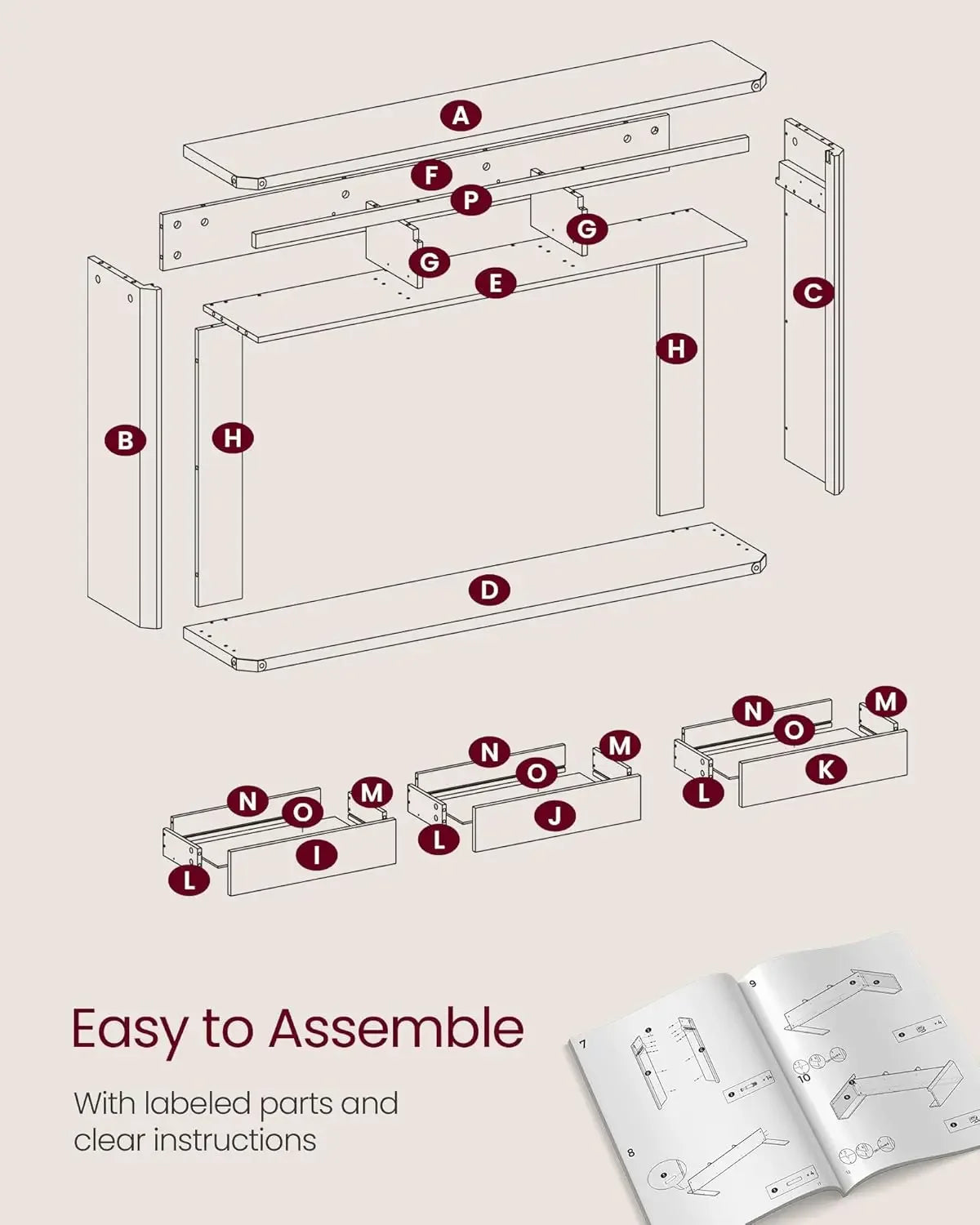 Console Table
Upgraded Pull-Out Cabinet Organizer – Easy to Use, Strong, and Adjustable!

Compatible with Frame Cabinets:
Got frame cabinets? No problem! We've upgraded the design with 3 heightening pads. Simply attach them