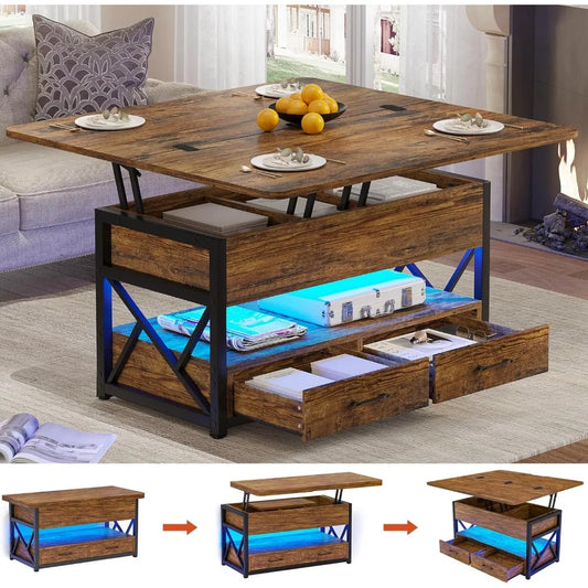 Farmhouse Lift Top Coffee Table with Storage