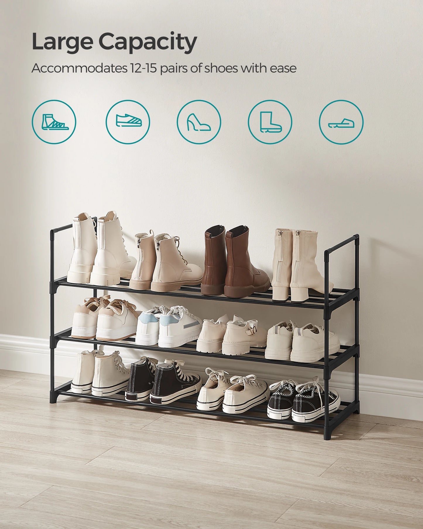 3 Tier Iron Shoe Organizer Storage Shelf