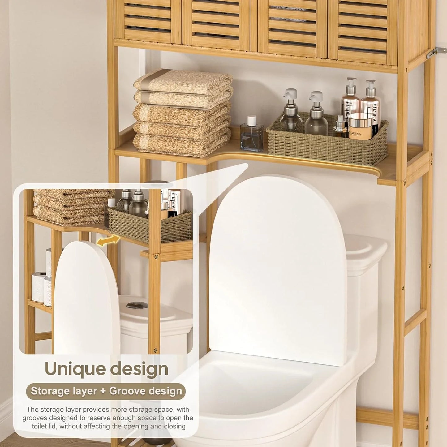 Modern style solid wood toilet storage cabinet